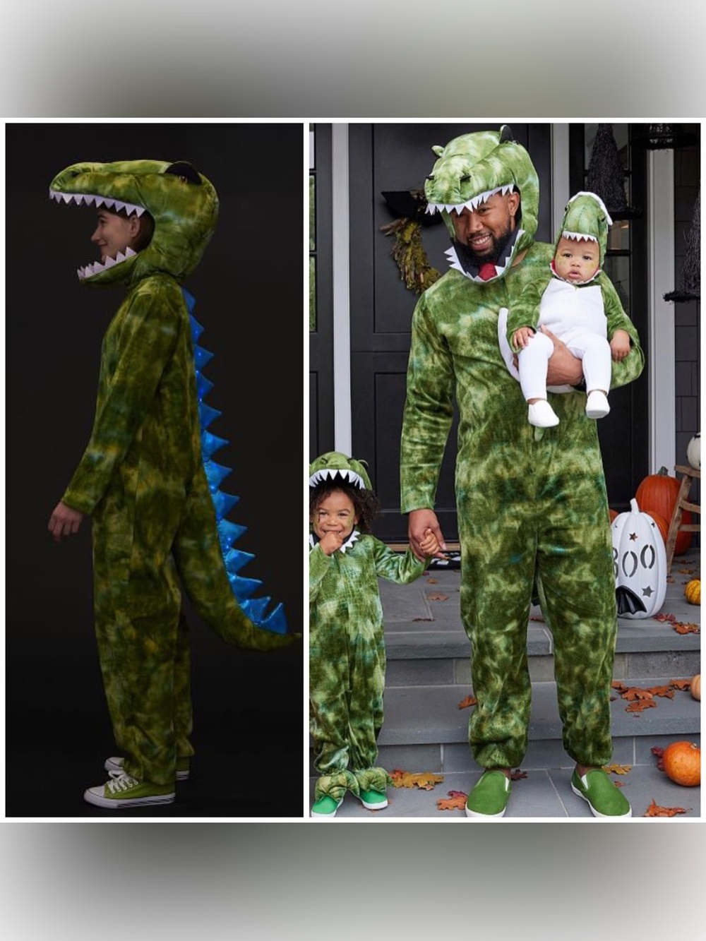 Pottery Barn Kids Adult Light-Up T. Rex Costume Green Size Small Halloween Fun